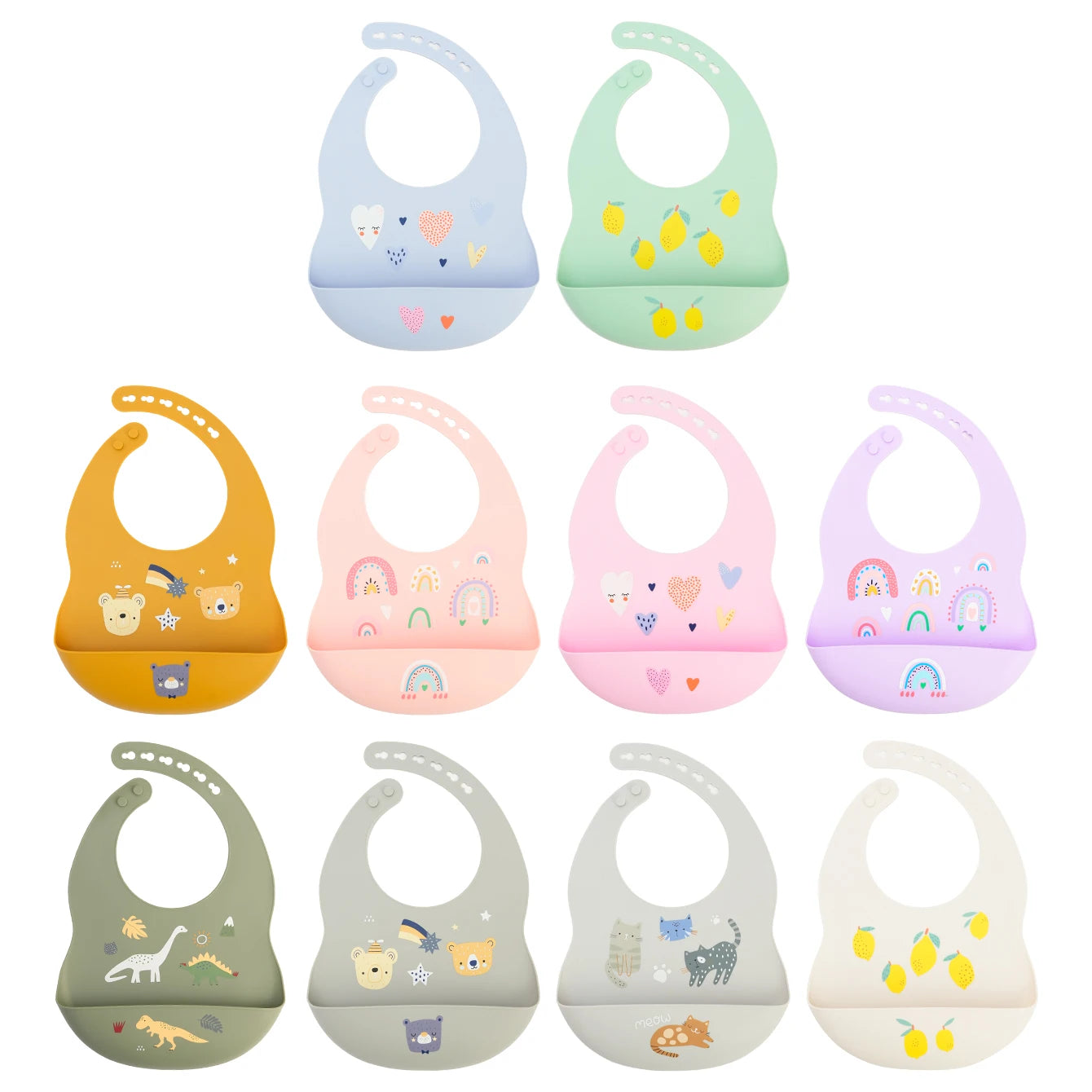 Silikon Babylätzchen mit Krümelfänger BPA-frei