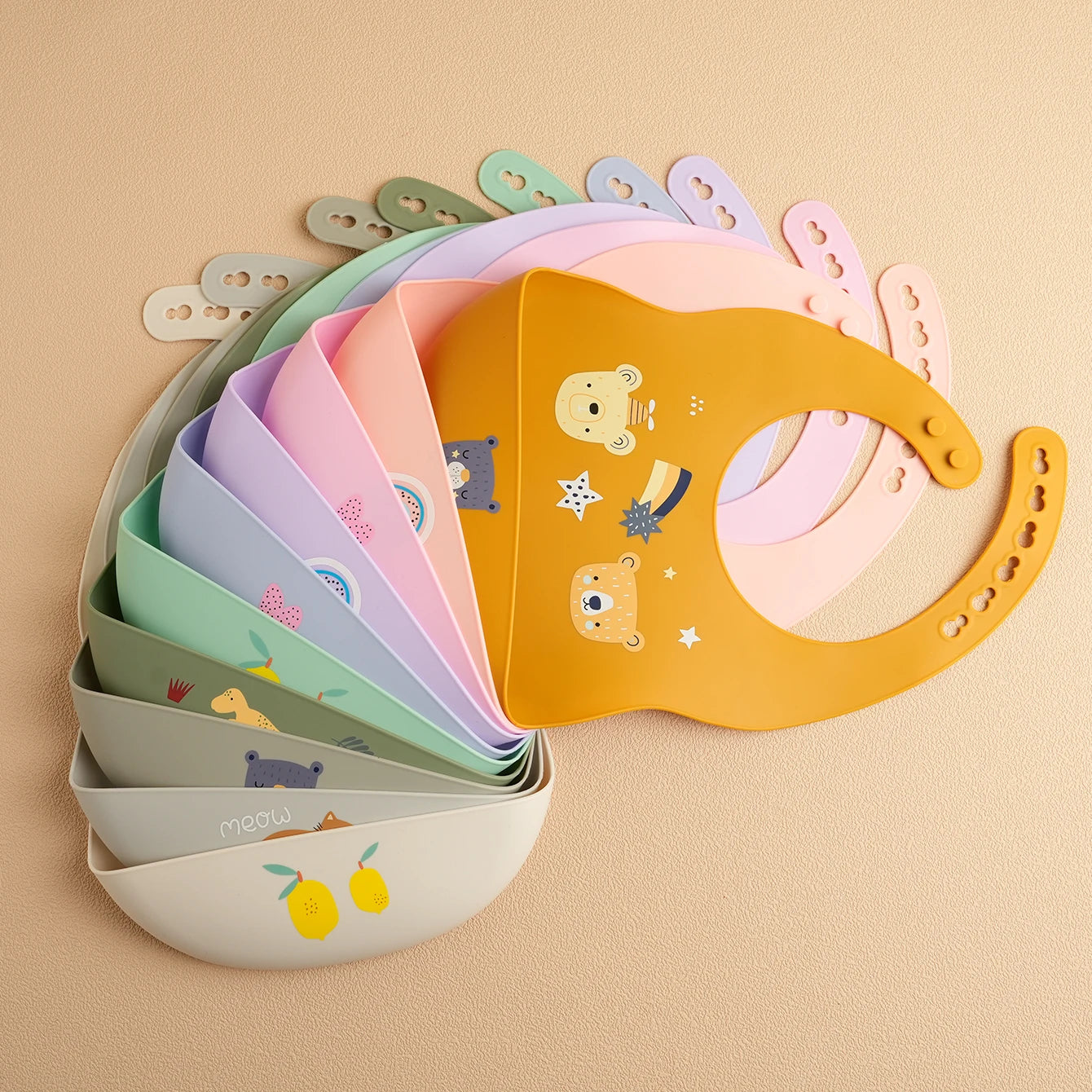 Silikon Babylätzchen mit Krümelfänger BPA-frei