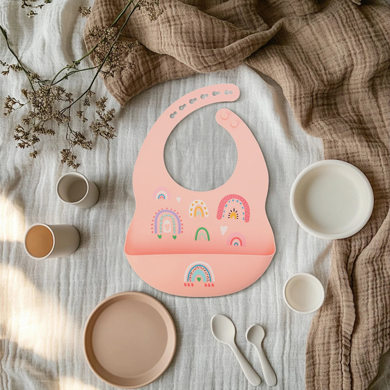 Silikon Babylätzchen mit Krümelfänger BPA-frei