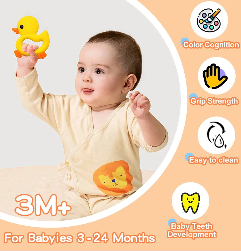 Baby Beißring Silikon BPA-frei - Zahnungshilfe & Spielzeug
